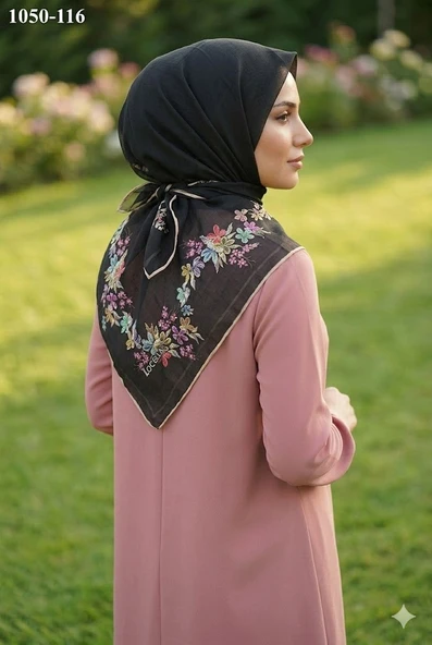 Lo'cella Soft Pamuk Eşarp (Siyah) 1050-116 ürün görseli 1