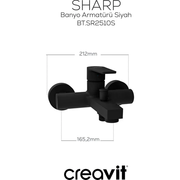 Sharp Banyo Armatürü Mat Siyah - Resim 2
