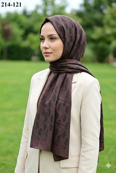 Moda Akyüz Ayrobin Jakar Şal (Kahve) 214-121 ürün görseli 1