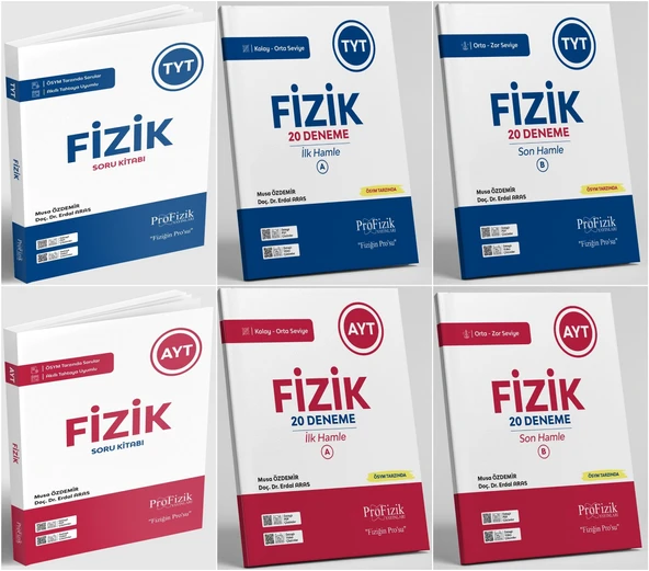 Profizik Yayınları Profizik 2026 Tyt Ayt Fizik Soru Bankası + İlk A + Son B Hamle Deneme Seti 6 Kitap ürün görseli 1