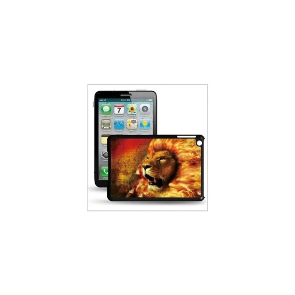 iPad Mini 1/2/3 - 3D Hologramlı Alevli Aslan Arka Kapak (ITG-MN-353) ürün görseli 1