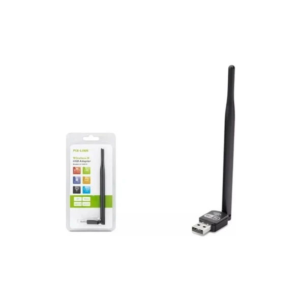 Pix-Link LV-UW10S USB Kablosuz Adaptör 150 Mbps Hızında 1 Anten ile Güçlü Bağlantı ürün görseli 1