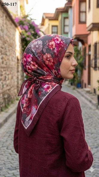 Velscarfs Soft Pamuk Parla Eşarp (Bordo) 250-117 ürün görseli 1
