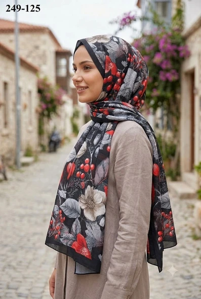Sharell Fransız İpeği Şal (Siyah) 249-125 ürün görseli 1