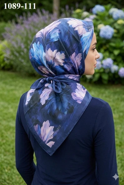 Velscarfs Soft Pamuk Parla Eşarp (Lacivert) 1089-111 ürün görseli 1