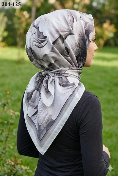 Velscarfs Soft Pamuk Parla Eşarp (Gümüş Gri) 204-125 ürün görseli 1