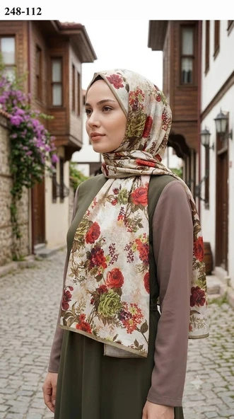 Sharell Fransız İpeği Şal (Yağ Yeşili) 248-112 ürün görseli 1
