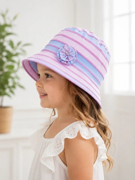 Kız Çocuk Pembe Bucket Şapka - Resim 2