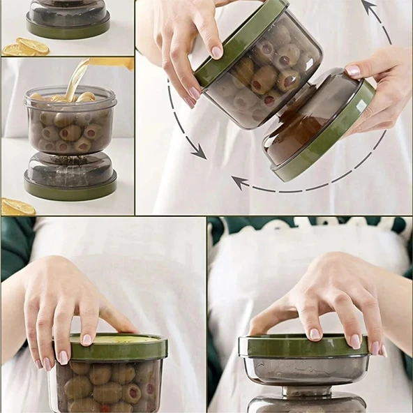 Zeytin ve Turşu Saklama Kabı Şeffaf Süzgeçli 700 ml Kapasite Sızdırmaz Tasarım ile Çok Amaçlı Kullanım ürün görseli 1