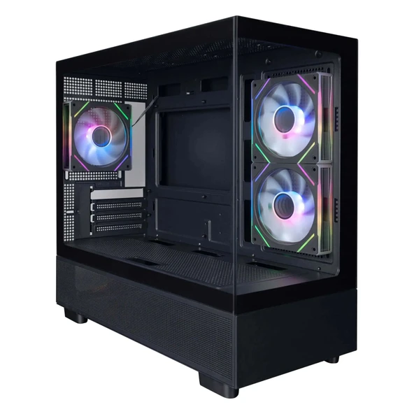 1ST PLAYER MIKU Mİ5 SİYAH 750W 80+ ATX 3.1 SILVER ARGB 6 FAN CAM M-ATX KASA ürün görseli 1