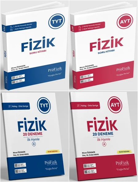 Profizik Yayınları Profizik 2026 Tyt Ayt Fizik Soru Bankası + İlk A Hamle Deneme Seti 4 Kitap ürün görseli 1
