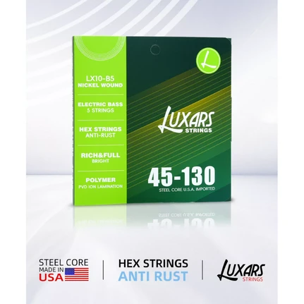 LUXARS LX10-B5 5 TELLİ BAS GİTAR TELİ 45-130 NICKEL WOUND ürün görseli 1