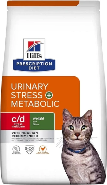 Hills Prescription Diet Urinary Stress + Metabolic c/d Multicare Tavuklu Kedi Kuru Maması 3 kg ürün görseli 1
