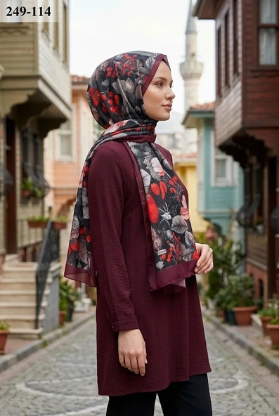 Sharell Fransız İpeği Şal (Bordo) 249-114 ürün görseli 1