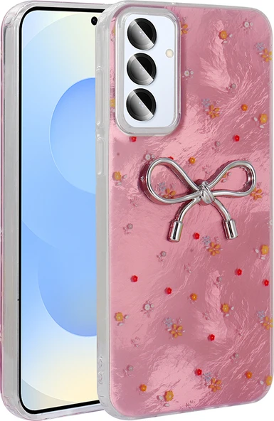 Galaxy S24 Plus Kılıf Kamera Korumalı Figürlü Mnc Ponti Silikon Kapak - Açık Pembe ürün görseli 1