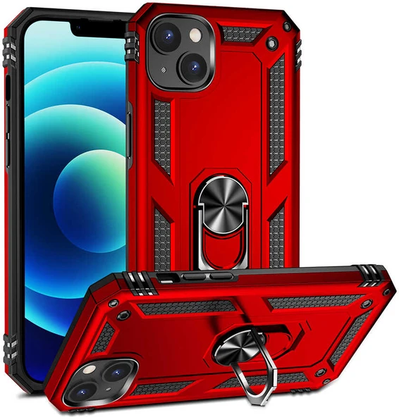 iPhone 14 Uyumlu Mnc Vega Kapak-Kırmızı ürün görseli 1
