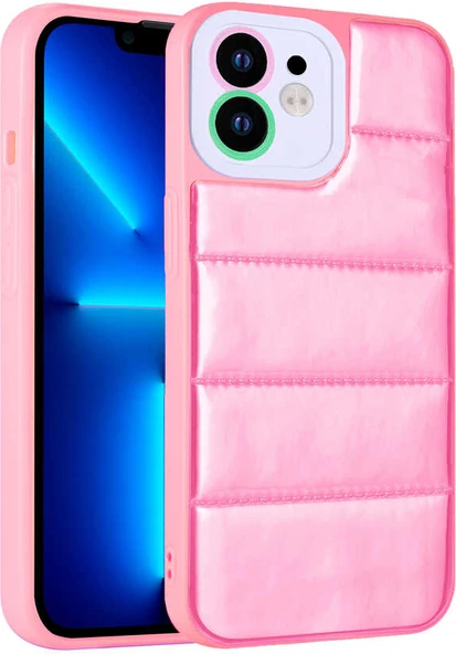 iPhone 11 Uyumlu Kamera Korumalı Airbagli Renkli Mnc Seksek Kapak-Pembe ürün görseli 1