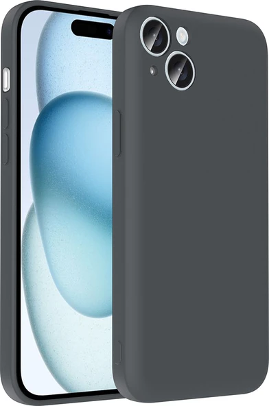 iPhone 15 Plus Kılıf Kamera Korumalı Kartlık Hazneli Mnc Vitra Kapak - Gri ürün görseli 1