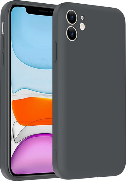 iPhone 11 Kılıf Kamera Korumalı Kartlık Hazneli Mnc Vitra Kapak - Gri ürün görseli 1