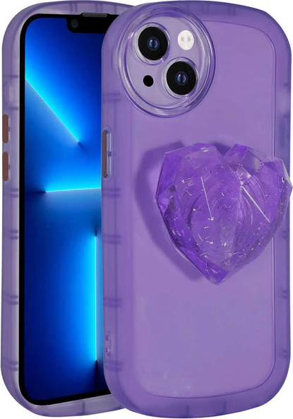 iPhone 13 Kılıf Kamera Korumalı Pop Soketli Renkli Mnc Ofro Kapak-Mor ürün görseli 1
