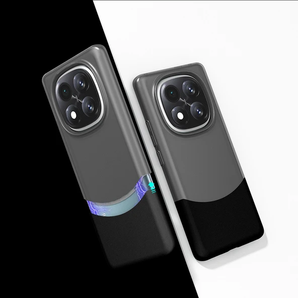 Redmi Note 14 Pro Plus Kılıf Mıknatıslı Mnc Duble Kapak - Siyah ürün görseli 1