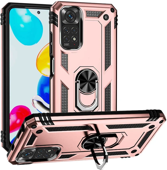 Xiaomi Redmi Note 11S Global Kılıf Mnc Vega Kapak-Rose Gold ürün görseli 1