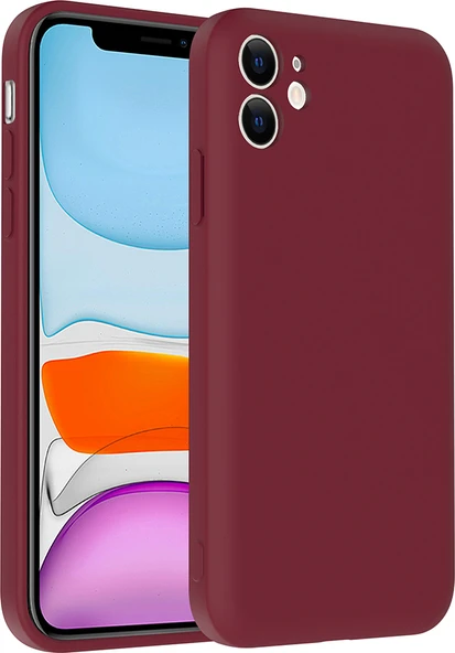 iPhone 11 Kılıf Kamera Korumalı Kartlık Hazneli Mnc Vitra Kapak - Mürdüm ürün görseli 1