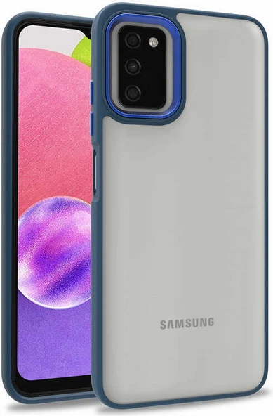Galaxy A03S Kılıf Mnc Flora Kapak-Mavi ürün görseli 1