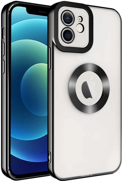 iPhone 11 Uyumlu Kamera Korumalı Logo Gösteren Mnc Omega Kapak-Siyah ürün görseli 1