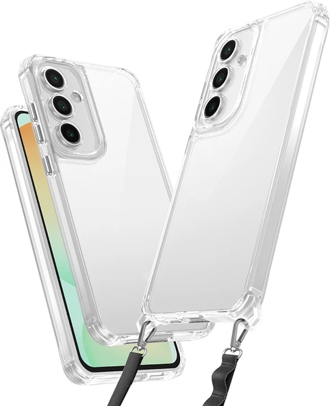 Galaxy A35 Kılıf Airbagli Takılabilir Askı Aparatlı Mnc Snap Silikon Kapak-Şeffaf ürün görseli 1