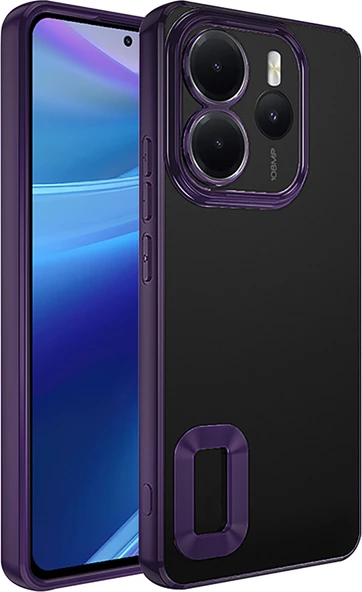 Redmi Note 14 4g Kılıf Kamera Korumalı Logo Gösteren Mnc Omega Kapak - Derin Mor ürün görseli 1