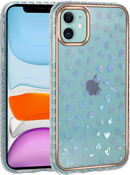 iPhone 11 Uyumlu Desenli Parlayan Transparan Mnc Avva KAPAK-NO10 ürün görseli 1