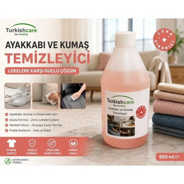 Turkishcare Ayakkabı ve Kumaş Temizleyici 500 ml | Koltuk, Döşeme, Kumaş ve Spor Ayakkabı Leke Çıkarıcı ürün görseli 1