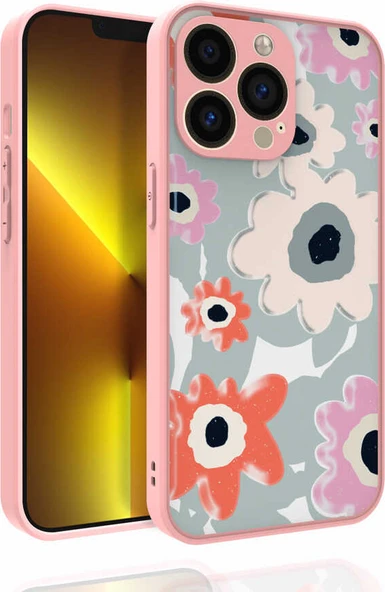 iPhone 13 Pro Uyumlu Desenli Kamera Korumalı Parlak Mnc Nora Kapak-No5 ürün görseli 1
