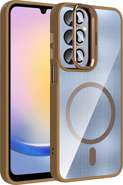 Galaxy A25 Kılıf Standlı ve Kamera Lens Hediyeli M-Safe Şarj Özellikli Mnc Etro Kapak - Desert Tita ürün görseli 1