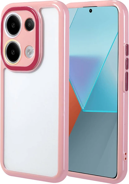 Xiaomi Redmi Note 13 Pro 4g Kılıf Kamera Korumalı Renkli Kenar ve Çerçeve Tasarımlı Mnc Vitamin Kapak-Mürdüm ürün görseli 1
