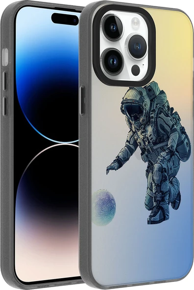 Apple iPhone 14 Pro Max Kılıf Desenli Mnc Dragon Sert Kapak-Astronot ürün görseli 1
