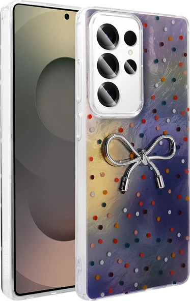 Galaxy S25 Ultra Kılıf Kamera Korumalı Figürlü Mnc Ponti Silikon Kapak - Lila ürün görseli 1