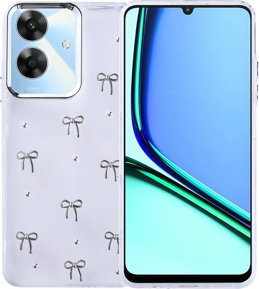 Realme Note 60 Kılıf Airbag Tasarımlı Simli Şeffaf Mnc Kutup Kapak - Fiyonk ürün görseli 1