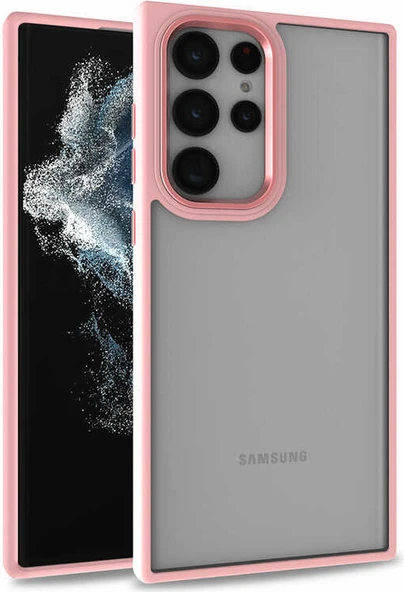 Galaxy S22 Ultra Kılıf Mnc Flora Kapak-Rose Gold ürün görseli 1