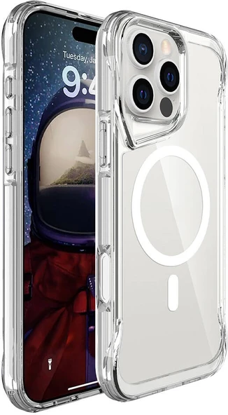 Apple iPhone 16 Pro Kılıf Mnc Magsafe Şarj Özellikli T-Max Magsafe Kapak-Şeffaf ürün görseli 1
