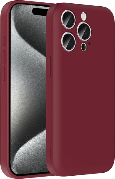 iPhone 15 Pro Max Kılıf Kamera Korumalı Kartlık Hazneli Mnc Vitra Kapak - Mürdüm ürün görseli 1