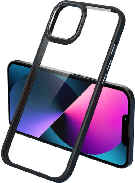 iPhone 12 Pro Max Uyumlu Mnc Krom Kapak-Siyah ürün görseli 1