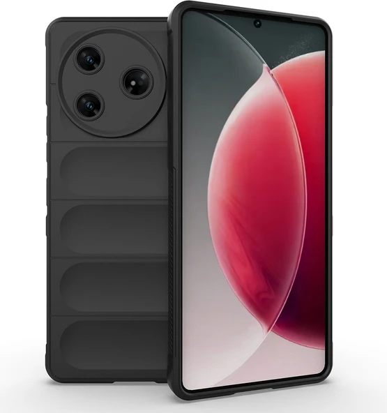 Tecno Spark 30 Pro Kılıf Esnek Tpu Oyuklu Arka Yüzey Tasarımlı Mnc Etnik Silikon Kapak - Siyah ürün görseli 1