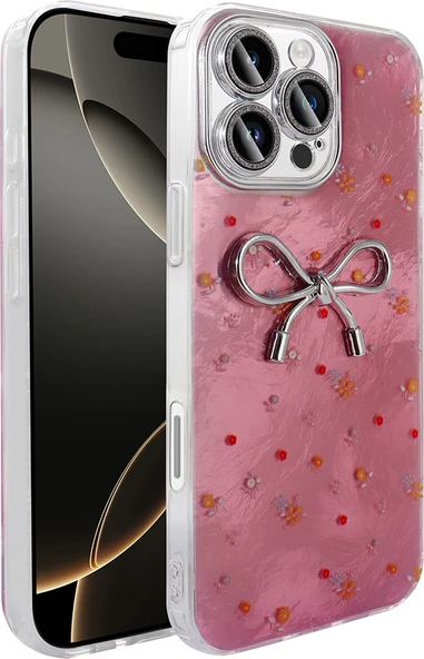 iPhone 16 Pro Kılıf Kamera Korumalı Figürlü Mnc Ponti Silikon Kapak - Açık Pembe ürün görseli 1