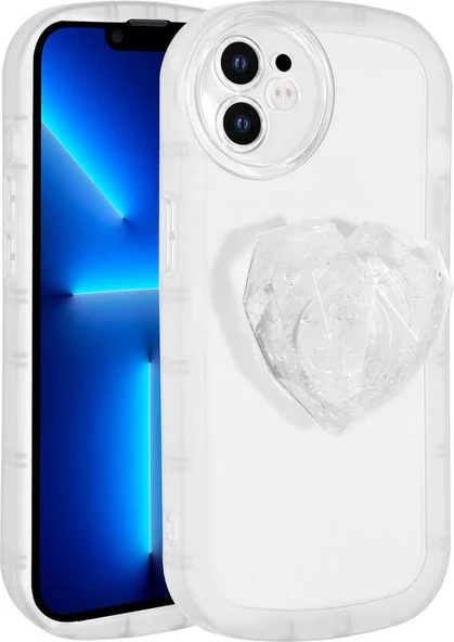iPhone 12 Uyumlu Kamera Korumalı Pop Soketli Renkli Mnc Ofro Kapak-Beyaz ürün görseli 1