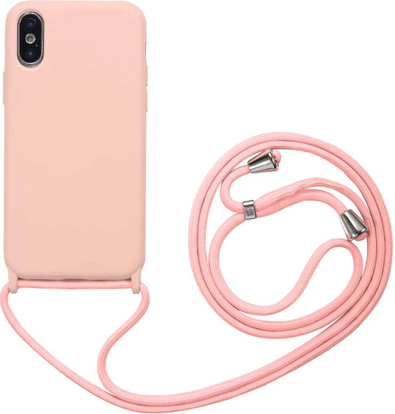 iPhone x Uyumlu Mnc Ropi Kapak-Pembe Açık ürün görseli 1