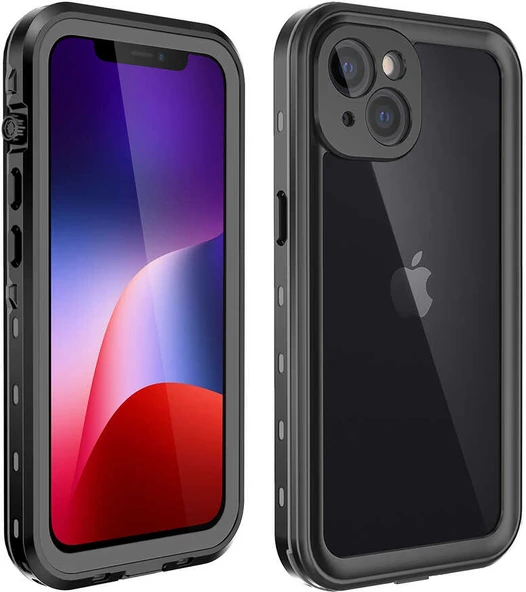 iPhone 13 Mini Uyumlu 1-1 Su Geçirmez Kılıf-Siyah ürün görseli 1