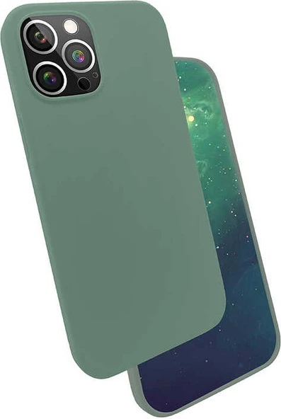iPhone 12 Pro Uyumlu Mnc Silk Silikon-Koyu Yeşil ürün görseli 1