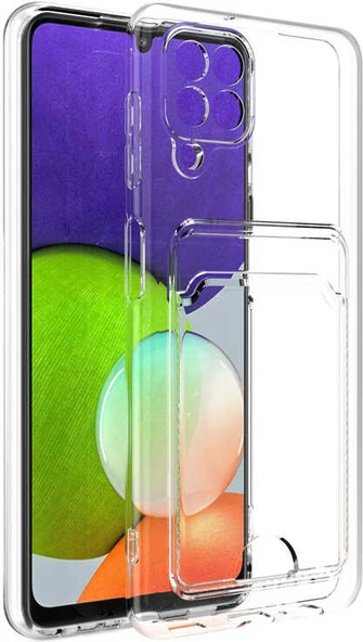 Galaxy M32 Kılıf Kartlıklı Şeffaf Mnc Setra Clear Silikon Kapak-Renksiz ürün görseli 1